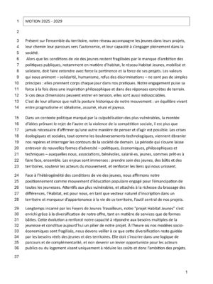 Motion d’orientation 2025-2029